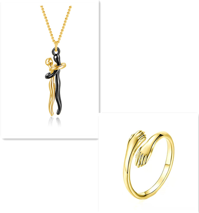 Love Hug Necklace – Romantic Couple Pendant for Men & Women