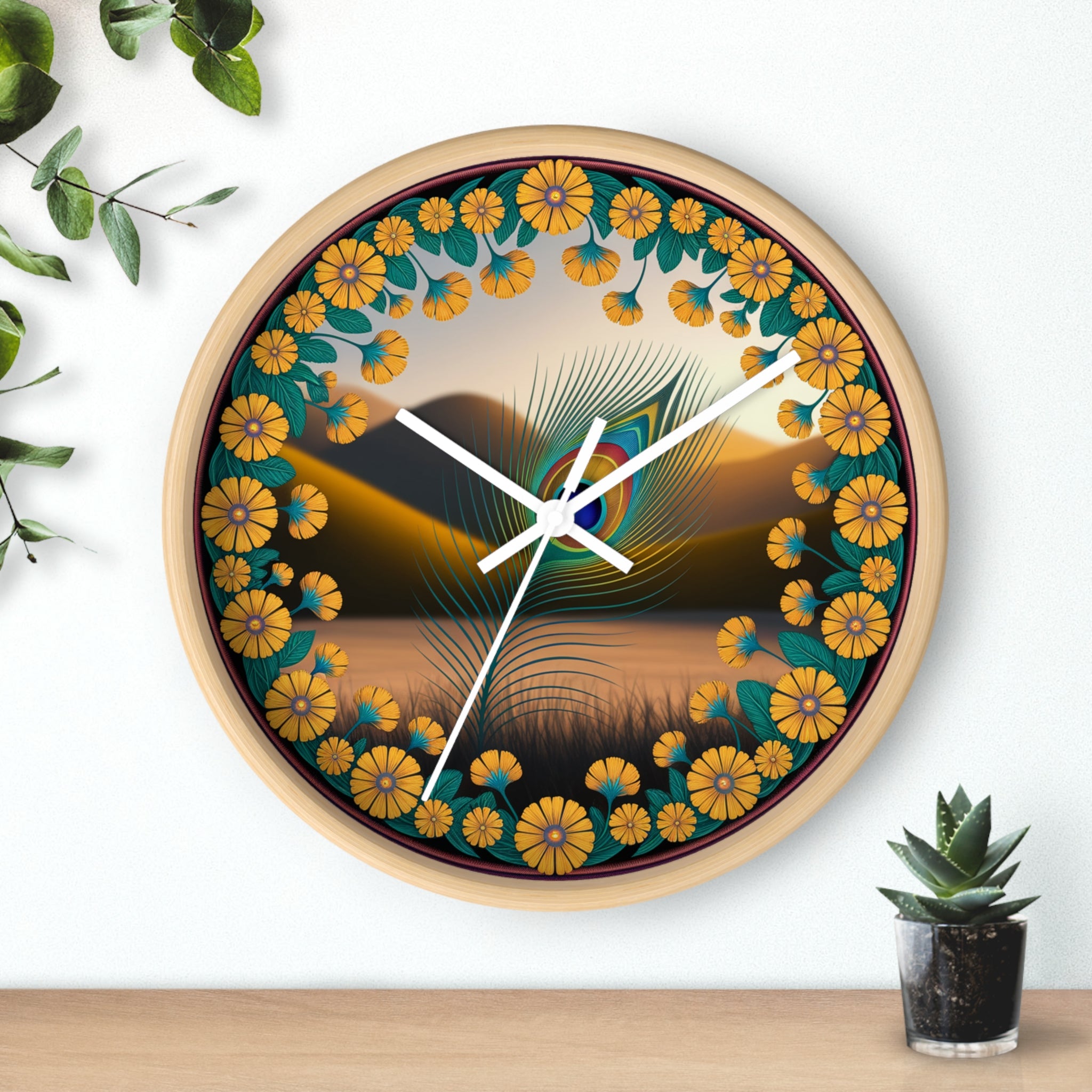 Peacock Design Wall Clock – Elegant Artistic Home Décor Timepiece