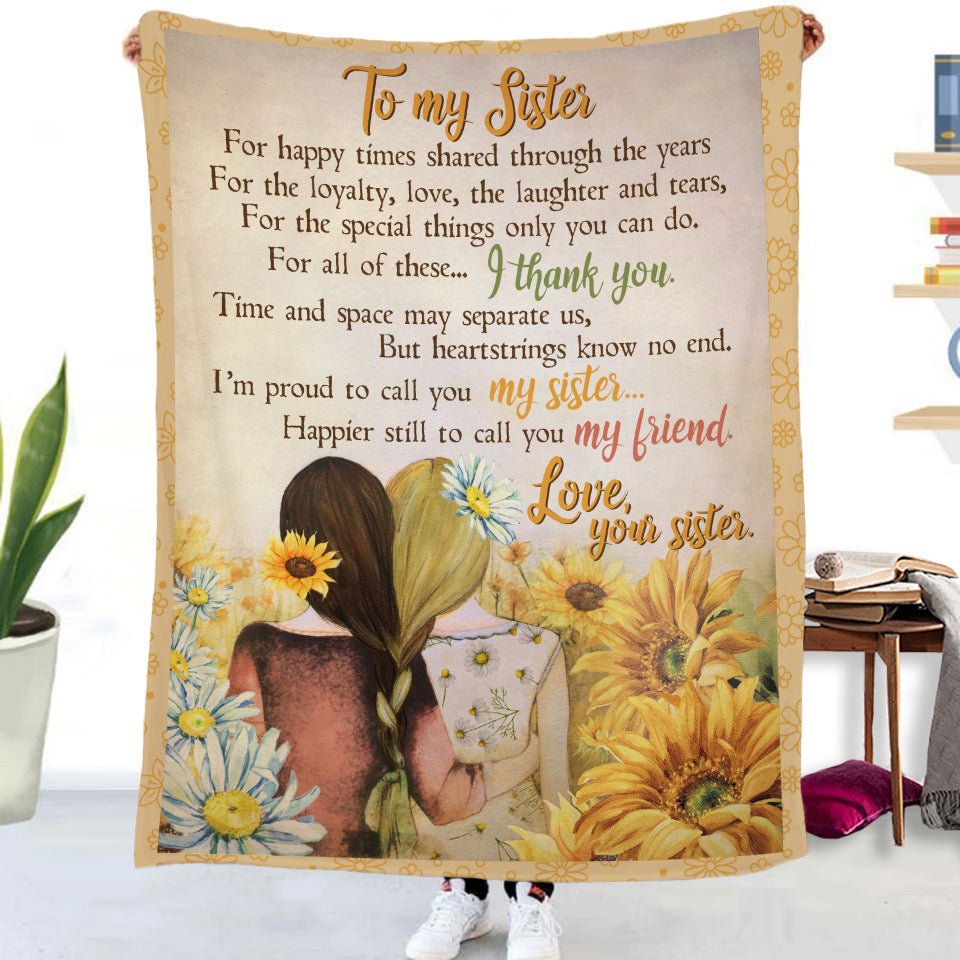 Double-sided Flannel Blankets Air Conditioner for sisters , friends