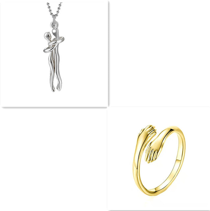 Love Hug Necklace – Romantic Couple Pendant for Men & Women