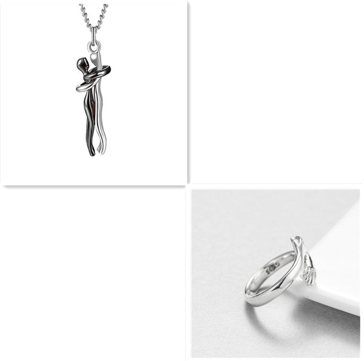 Love Hug Necklace – Romantic Couple Pendant for Men & Women