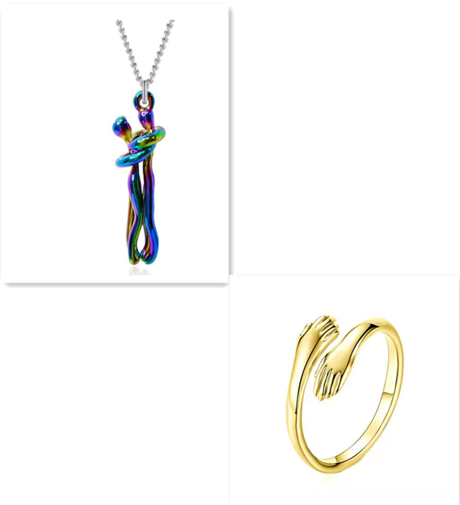 Love Hug Necklace – Romantic Couple Pendant for Men & Women