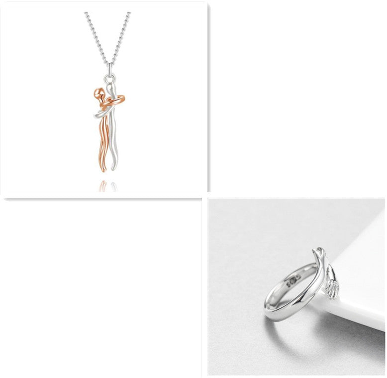 Love Hug Necklace – Romantic Couple Pendant for Men & Women