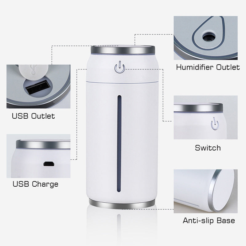Portable USB Car Humidifier – 220ML Aroma Diffuser for Home & Travel