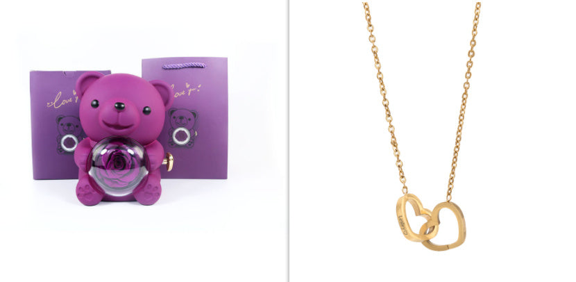 Personalized Double Heart Forever Personalized Name Necklace- CUSTOM gift for her / couple , mother, or best Friend jewelry