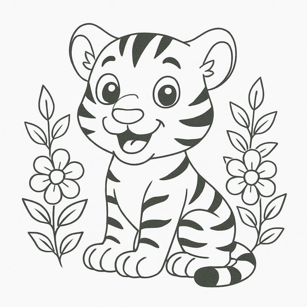 Happy Tails & chirpy Wings - 80 pages printable Animal coloring Book for kids/ Cute smiling Animals and birds /instant download PDF