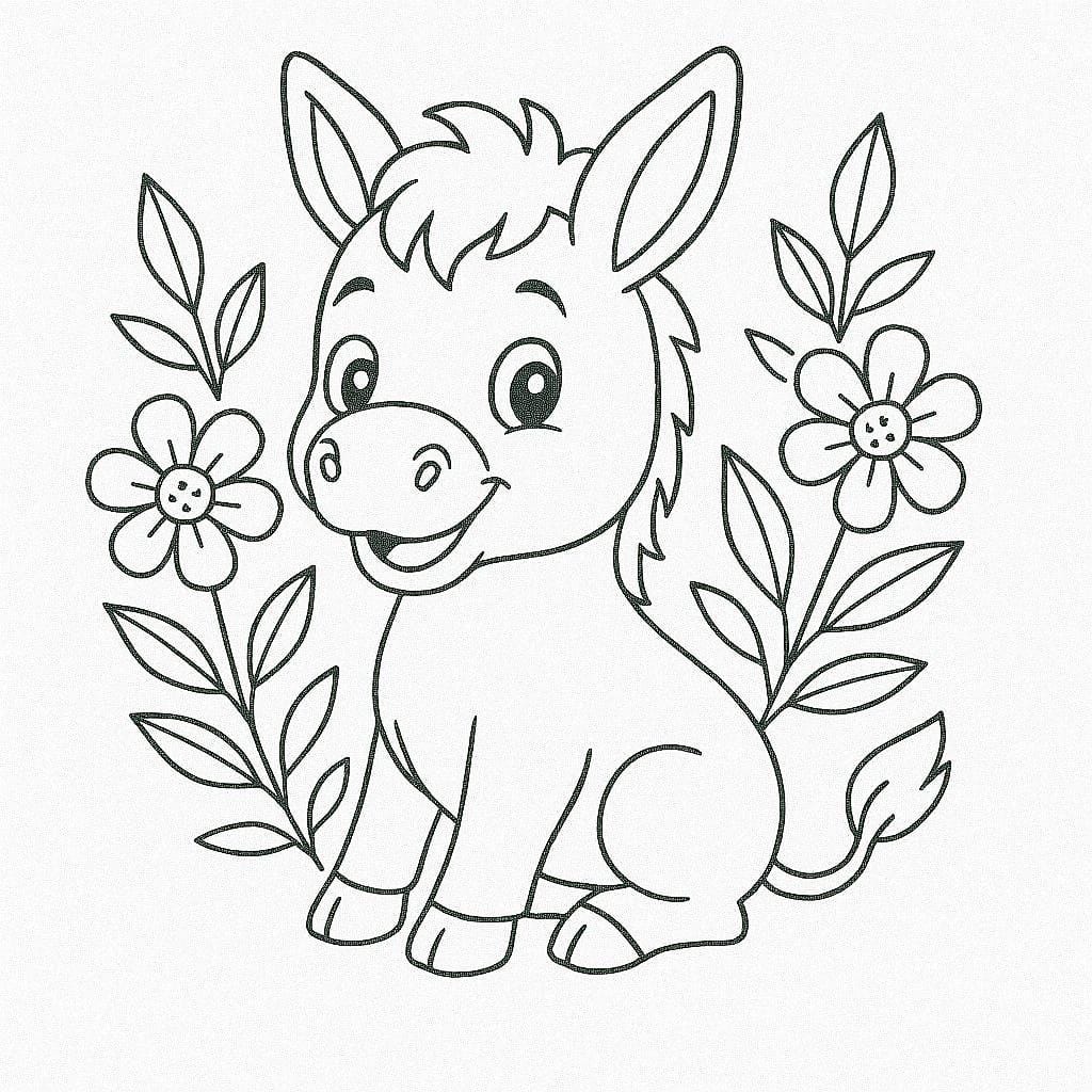 Happy Tails & chirpy Wings - 80 pages printable Animal coloring Book for kids/ Cute smiling Animals and birds /instant download PDF