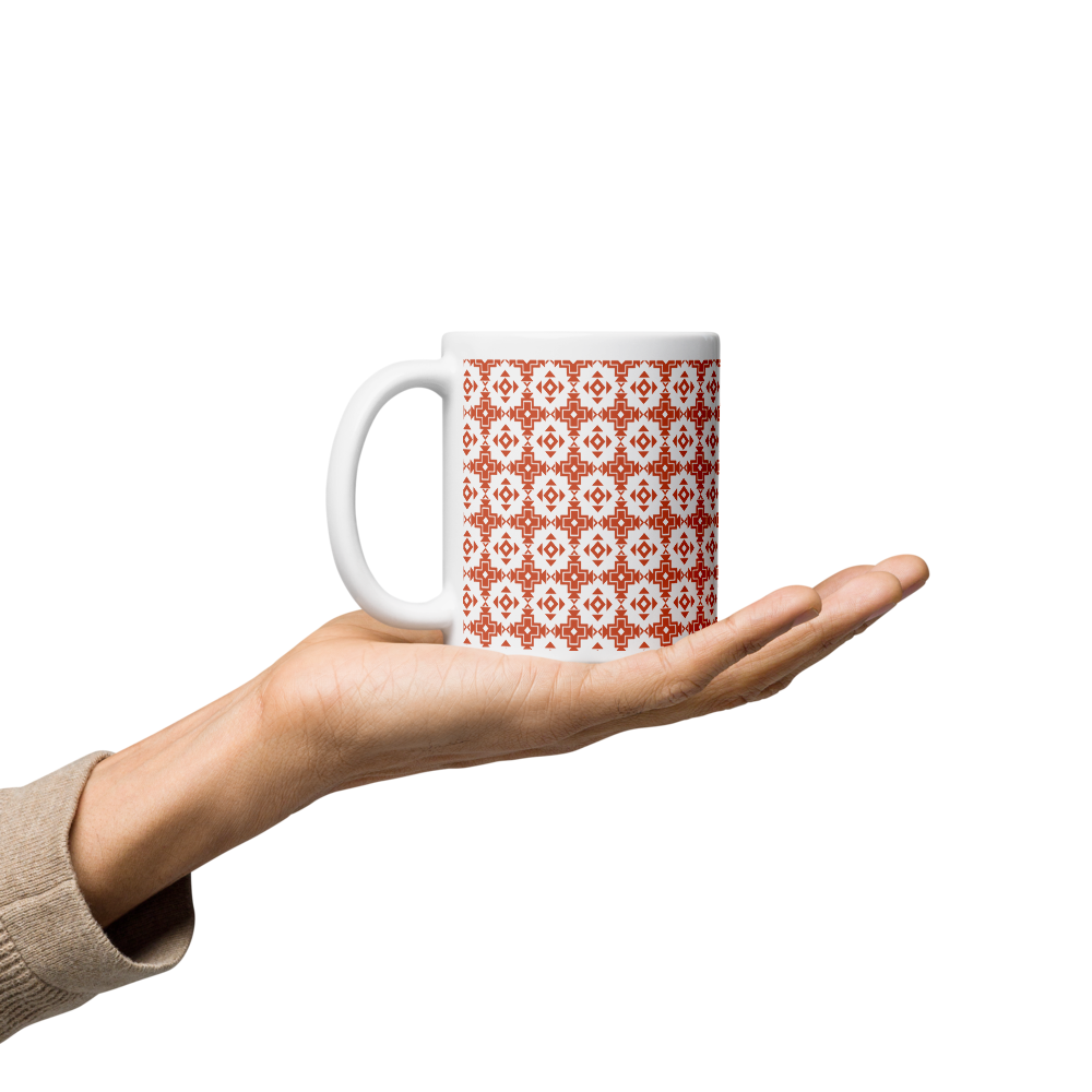 Sindhi Heritage Mug -Ceramic Cup with Ajrak Motif Pattern